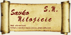 Savko Milojičić vizit kartica